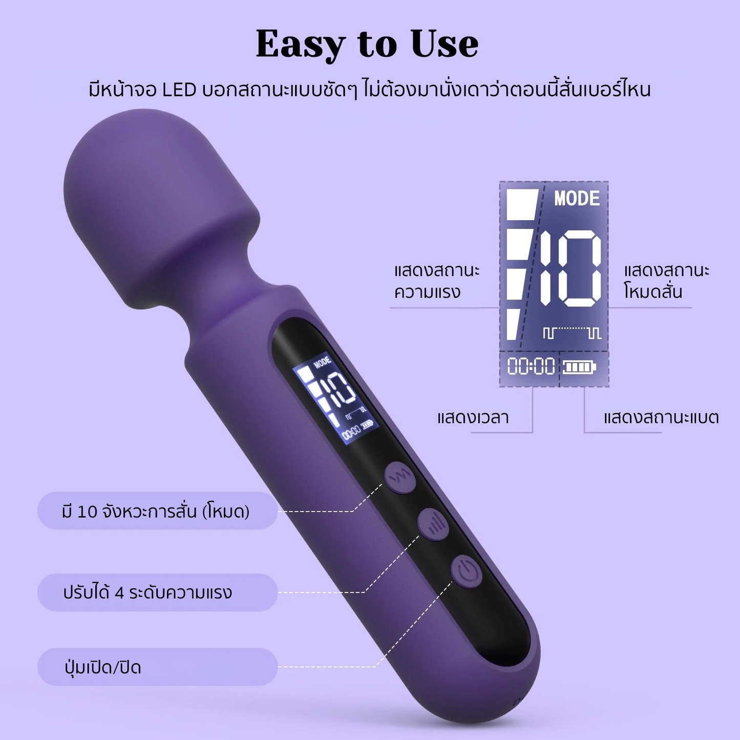 Tracy's Dog - Wand Vibrator with 3 Systems (C spot, G spot, Nipple)
