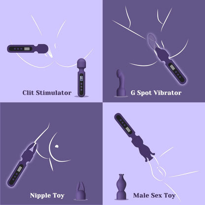 Tracy's Dog - Wand Vibrator with 3 Systems (C spot, G spot, Nipple)